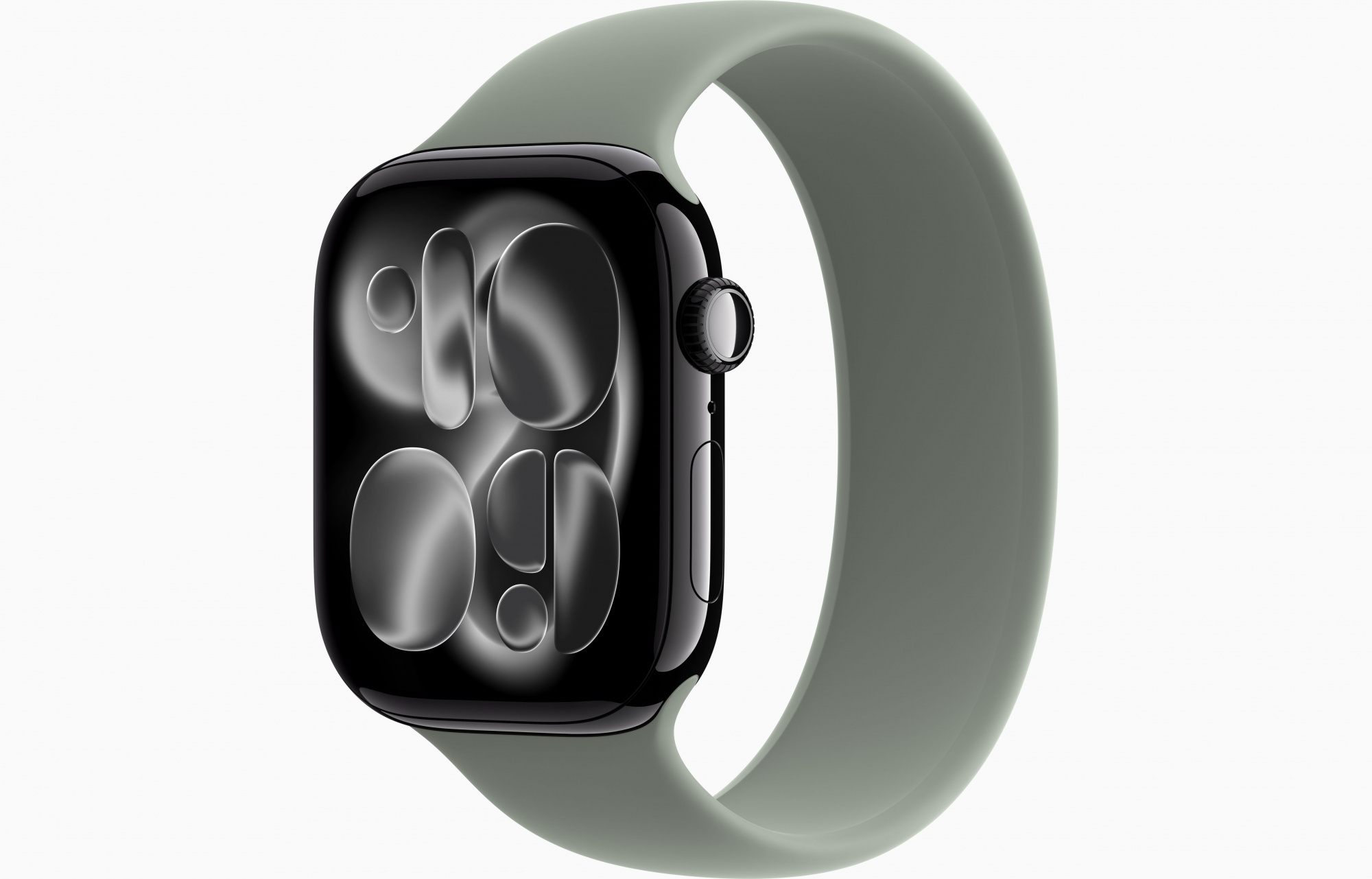 Apple Watch Series 11 (46mm, Jet Black, Solo Loop, Green Gray, One Size)