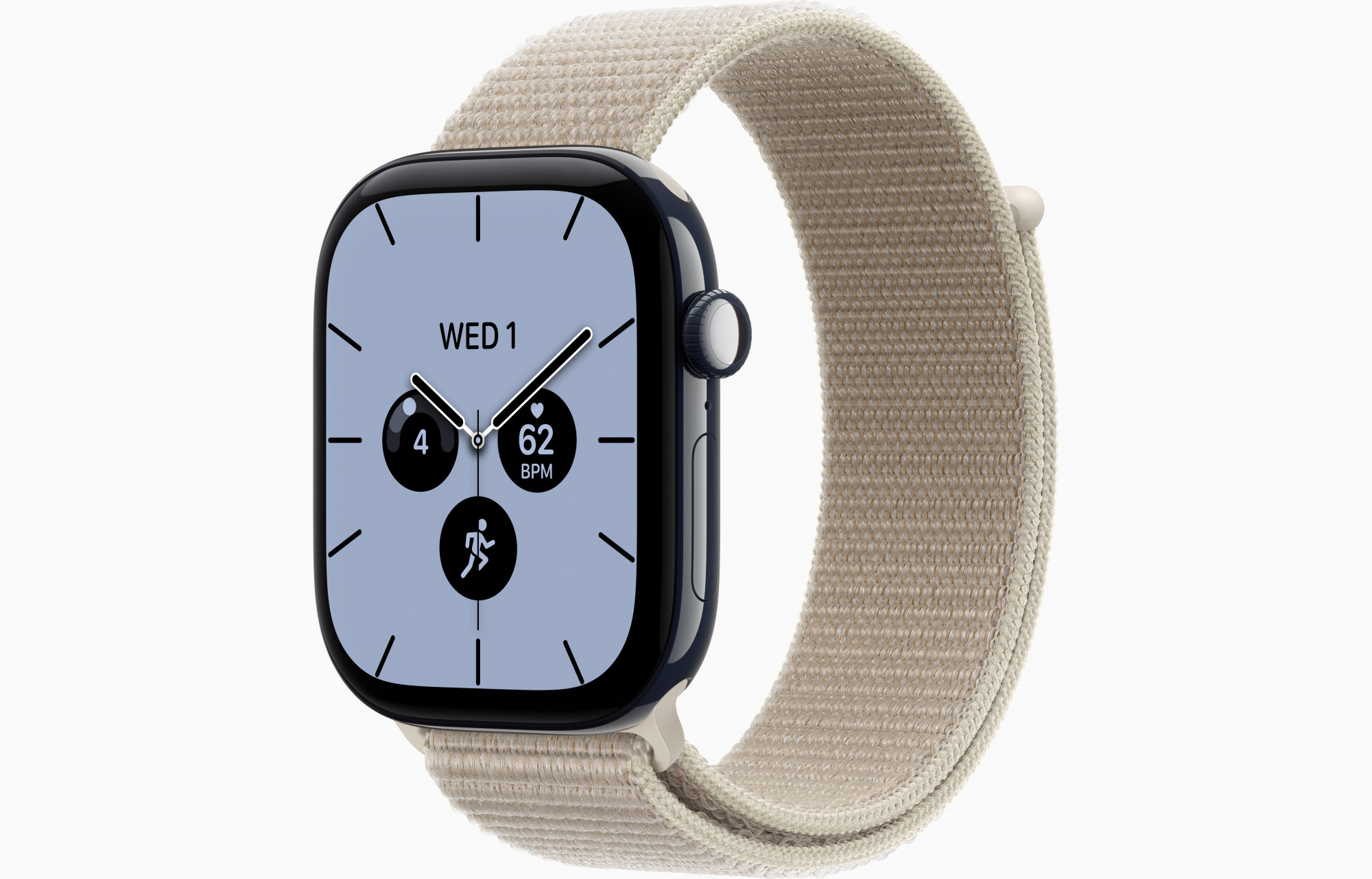 Apple Watch Series 12 (46mm, Night Blue, Sport Loop, Limestone, One Size)