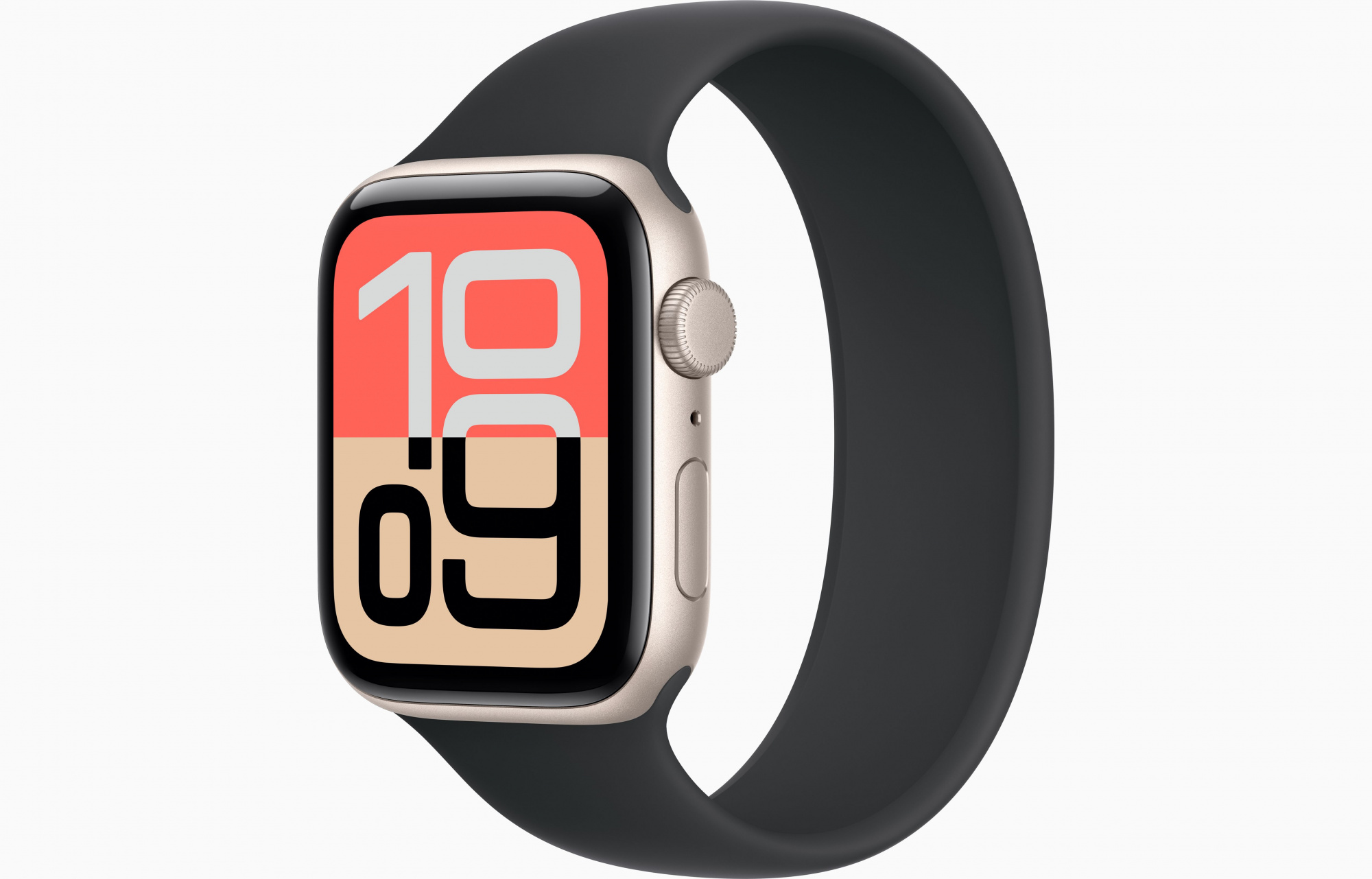 Apple Watch SE3  (44mm, Starlight, Solo Loop, Black, One Size)