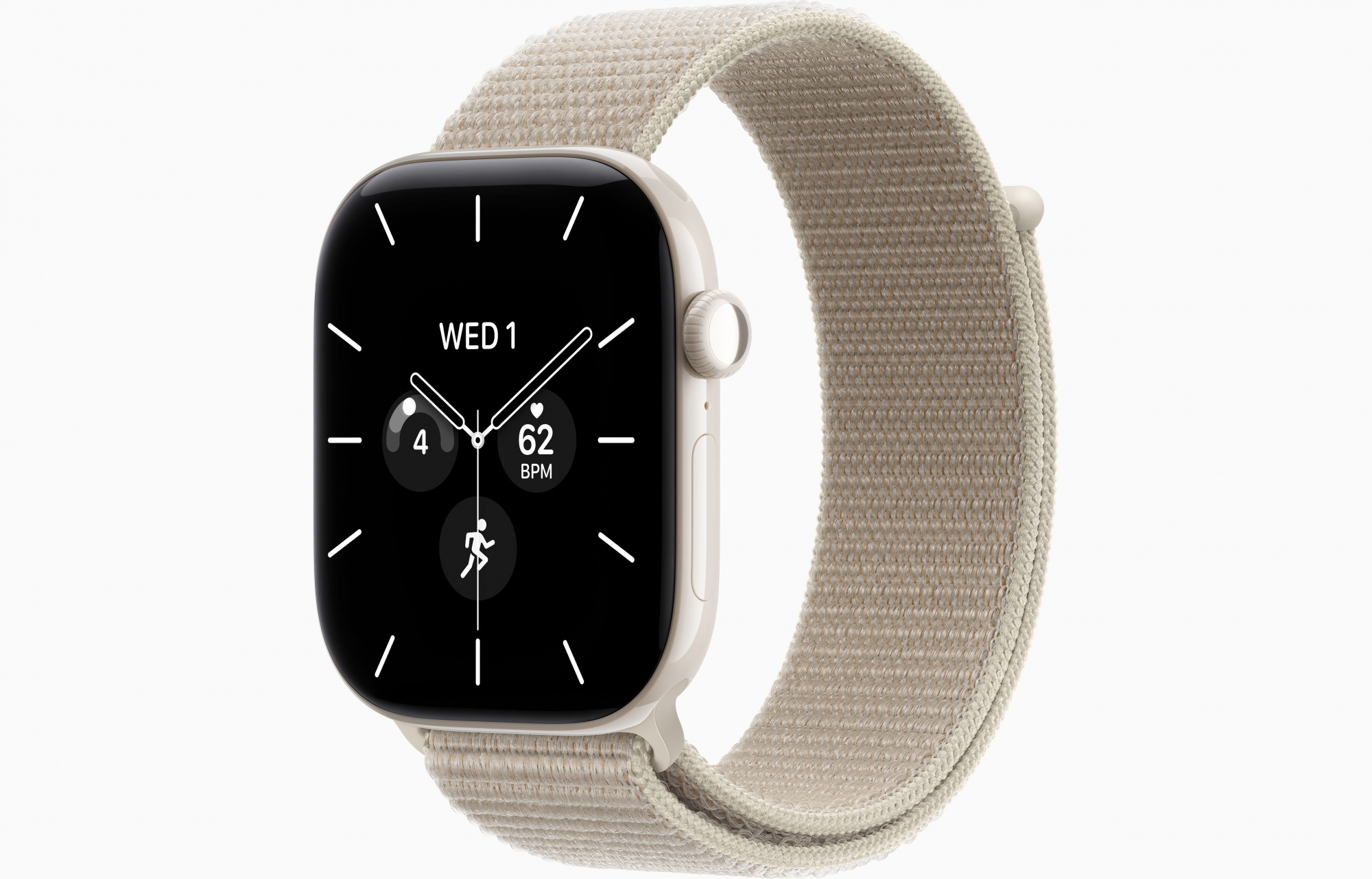 Apple Watch Series 12 (46mm, Pearl White, Sport Loop, Limestone, One Size)