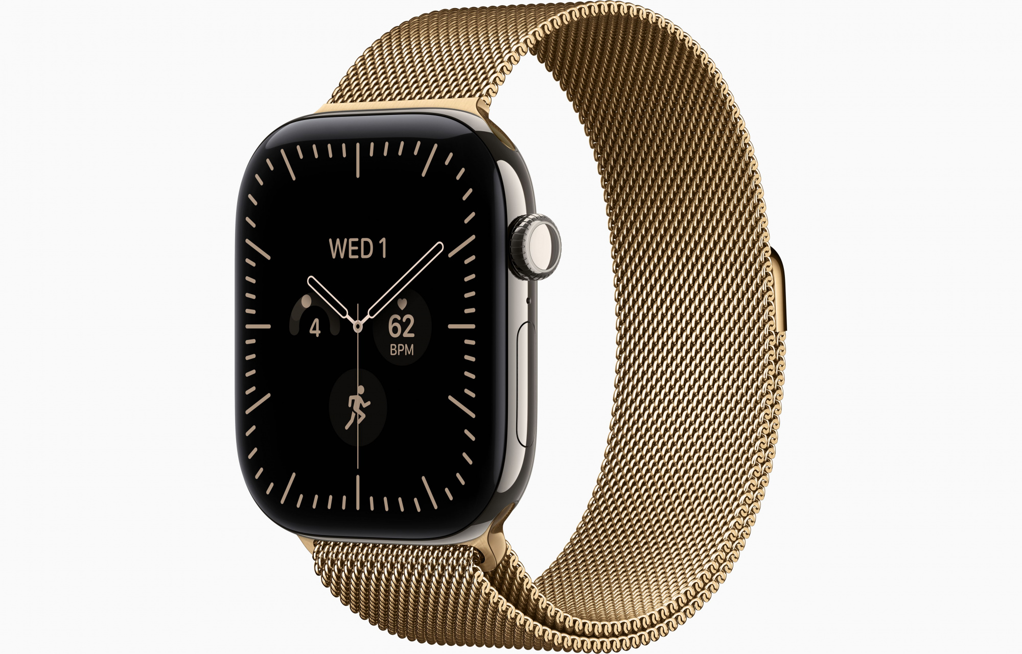 Apple Watch Series 12 (46mm, Natural, Milanese Loop, Radiant Gold, M/L)