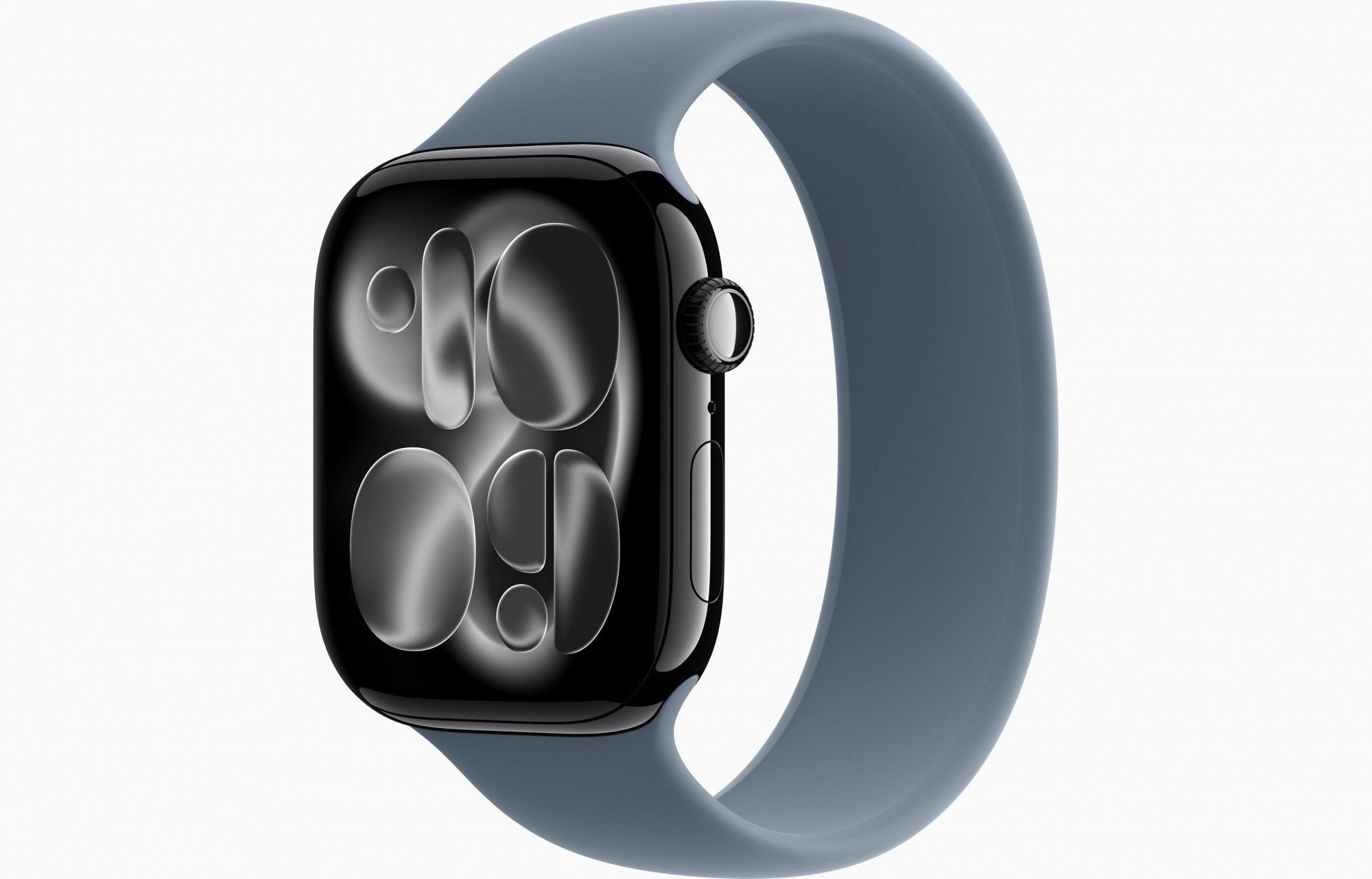 Apple Watch Series 11 (46mm, Jet Black, Solo Loop, Anchor Blue, One Size)