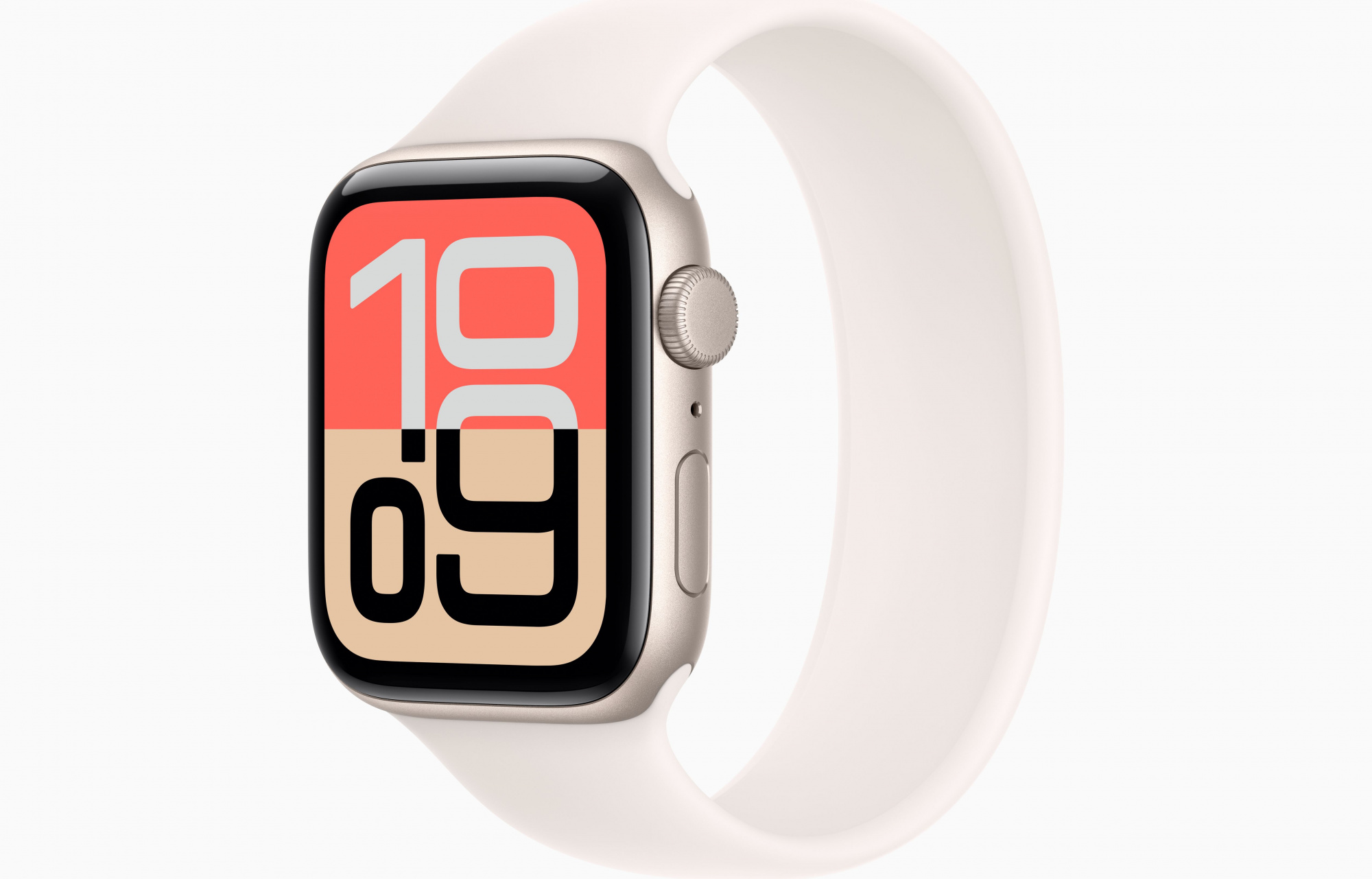 Apple Watch SE3  (44mm, Starlight, Solo Loop, Light Blush, One Size)