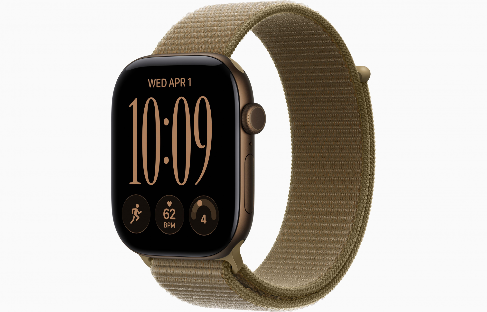 Apple Watch Series 12 (46mm, Dark Bronze, Sport Loop, Olive, One Size)