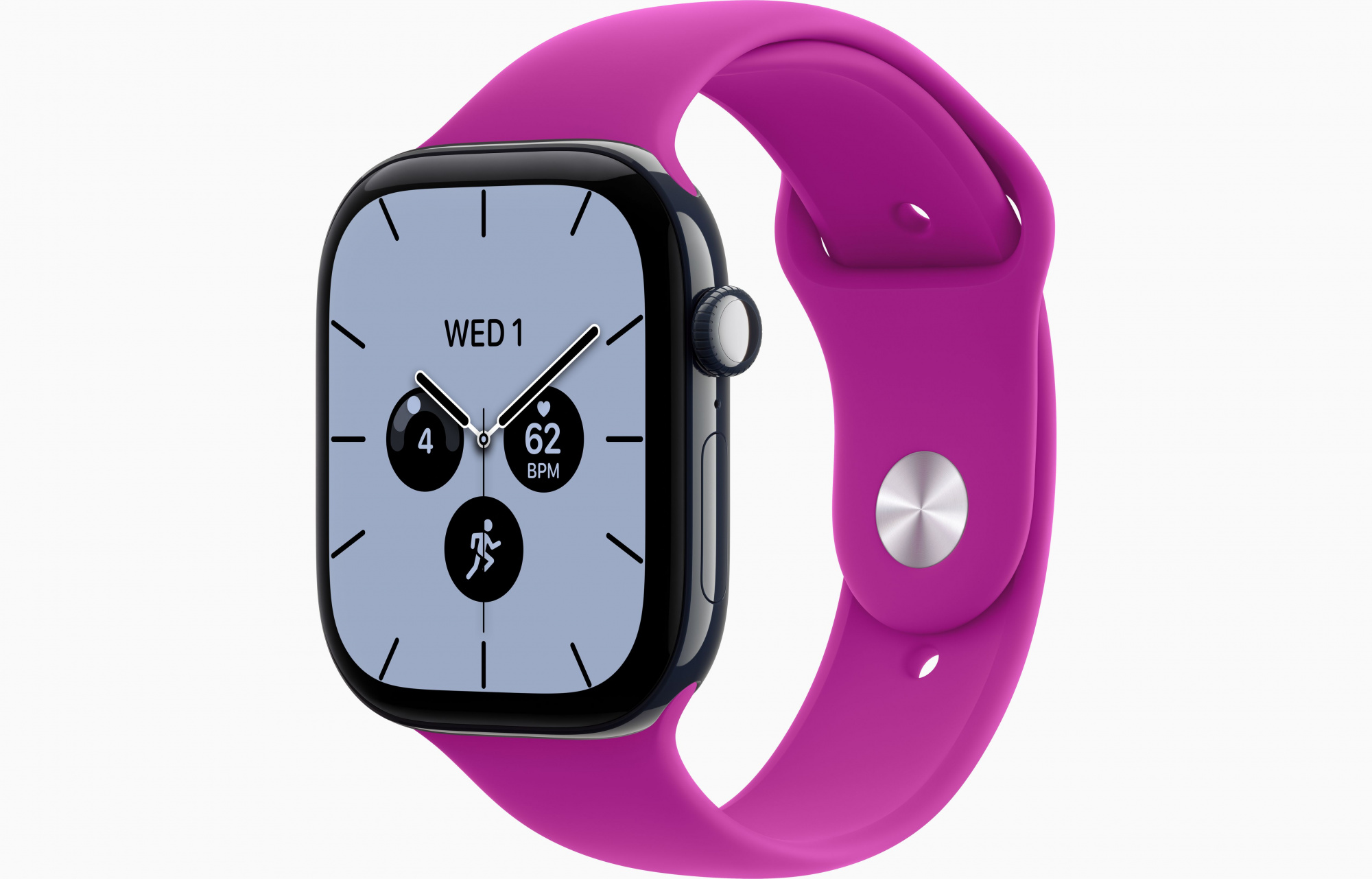 Apple Watch Series 12 (46mm, Night Blue, Sport Band, Magenta, S/M)