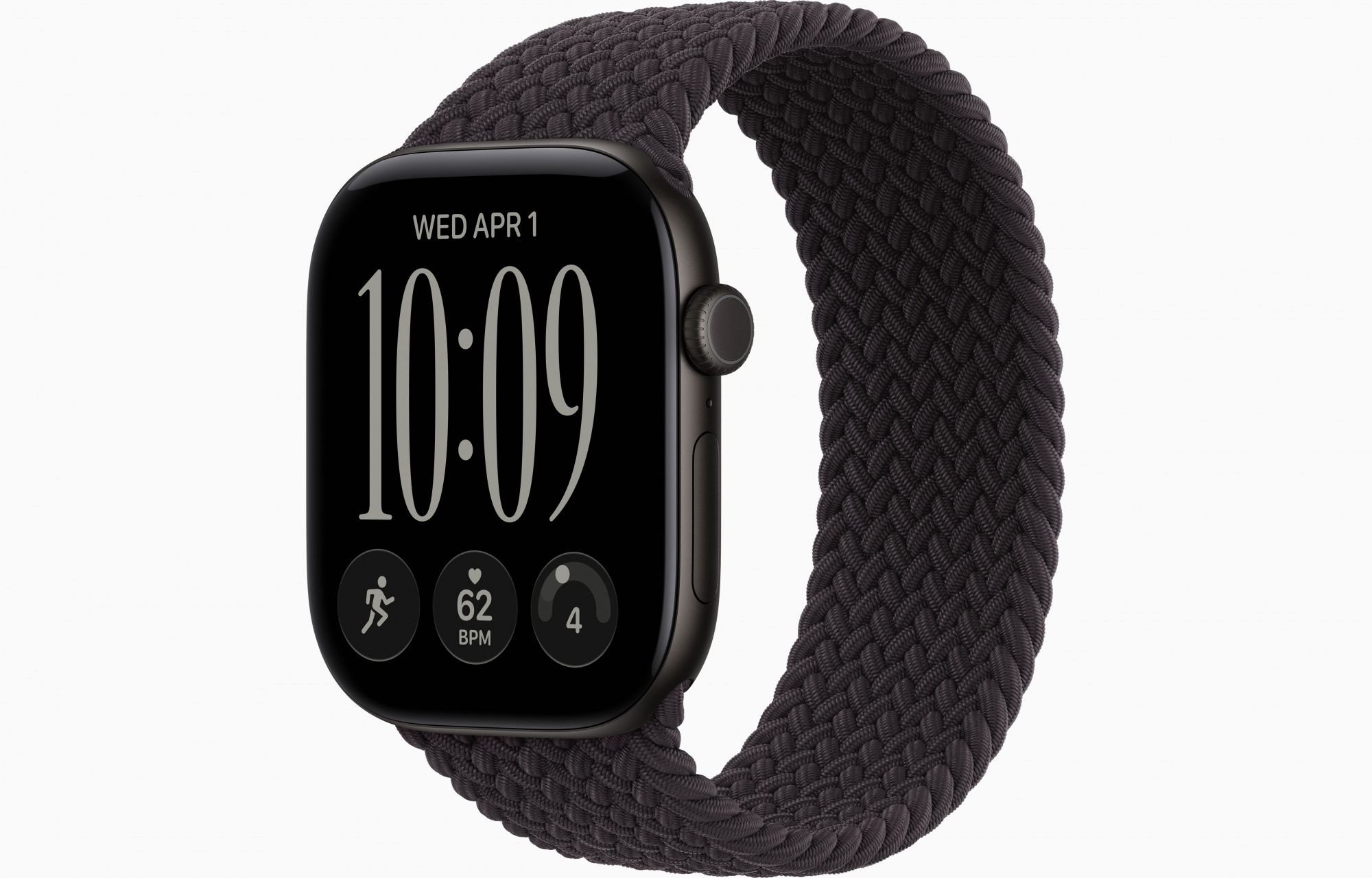 Apple Watch Series 12 (46mm, Black, Braided Solo Loop, Black, One Size)