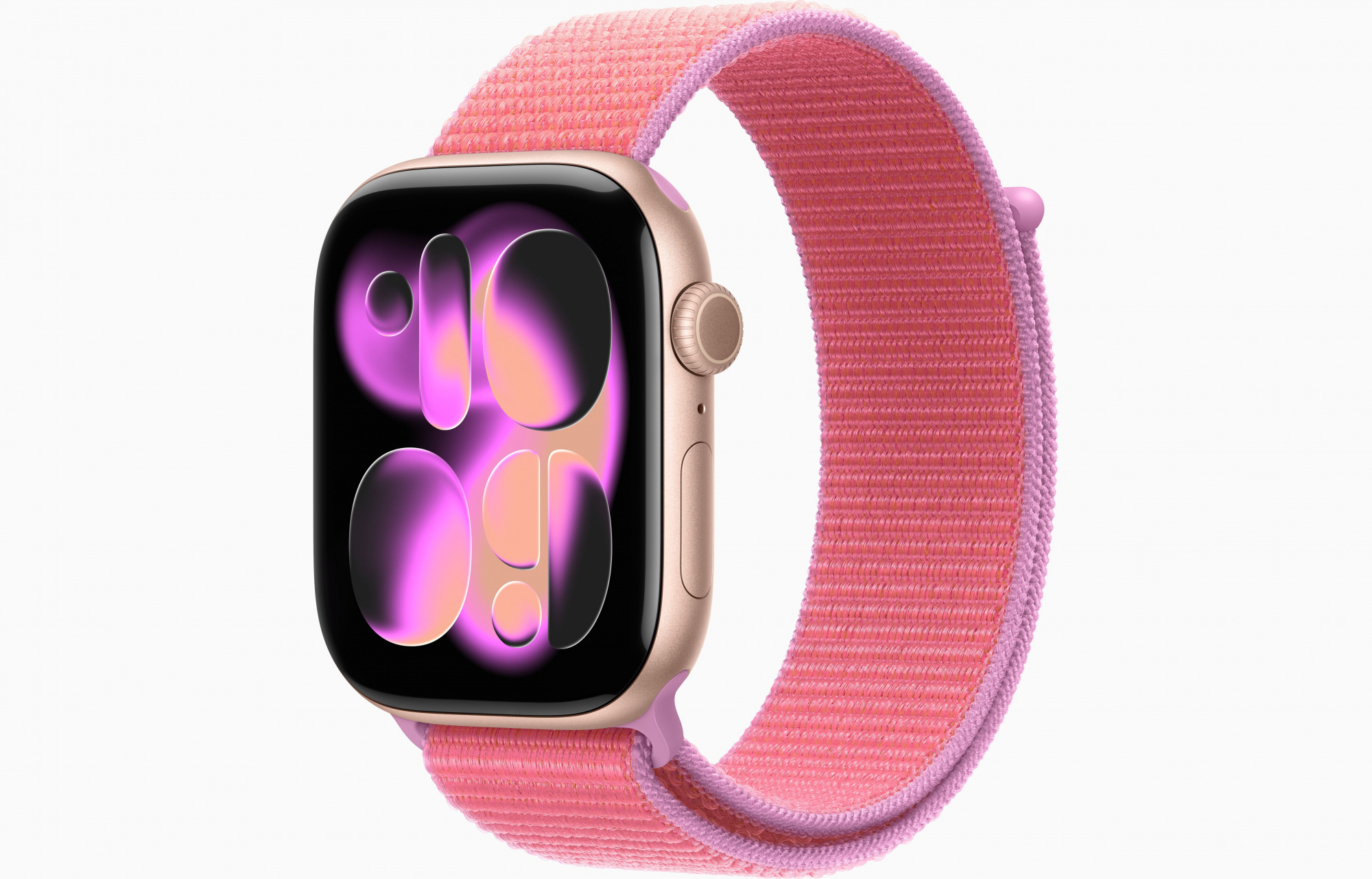 Apple Watch Series 11 (46mm, Rose Gold, Sport Loop, Bright Guava, One Size)