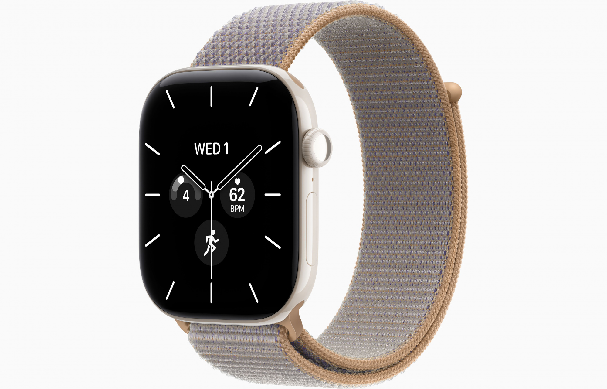 Apple Watch Series 12 (46mm, Pearl White, Sport Loop, Chambray Blue, One Size)