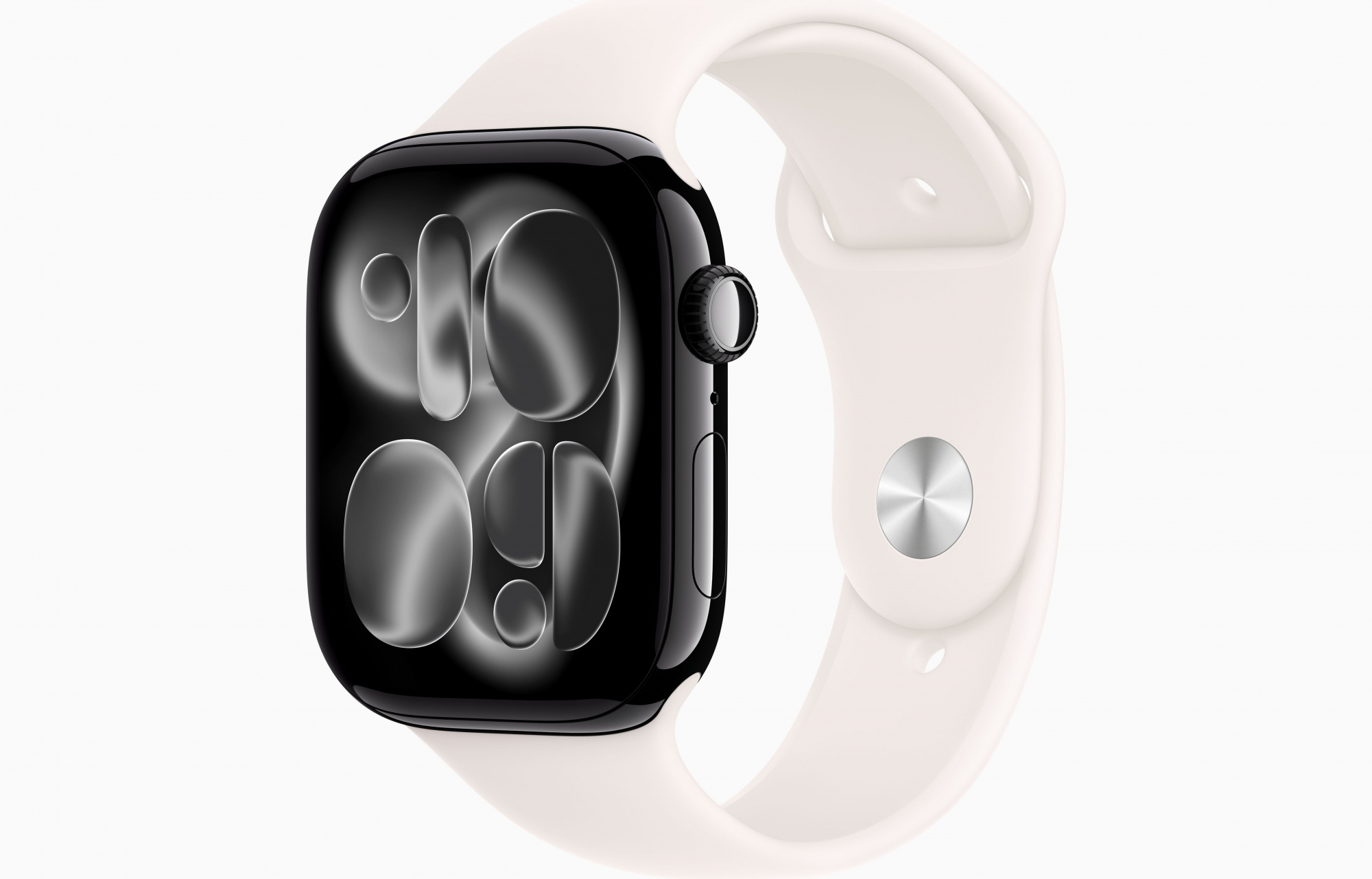 Apple Watch Series 11 (46mm, Jet Black, Sport Band, Light Blush, S/M)
