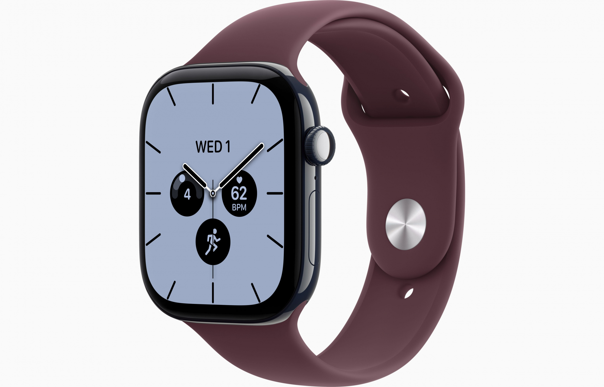 Apple Watch Series 12 (46mm, Night Blue, Sport Band, Burgundy, S/M)