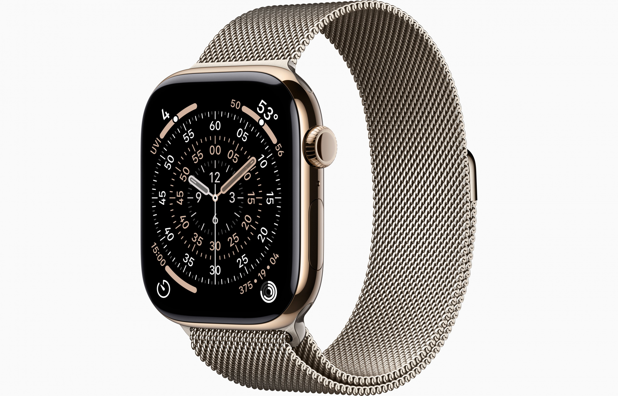 Apple Watch Series 11 (46mm, Gold Titanium, Milanese Loop, Natural, M/L)