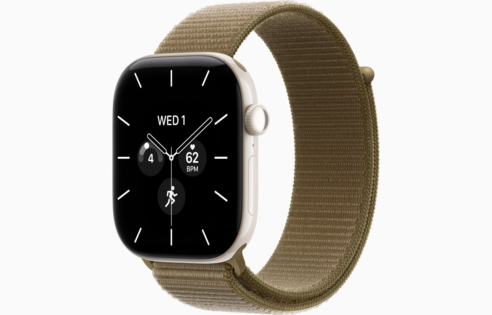 Apple Watch Series 12 (46mm, Pearl White, Sport Loop, Olive, One Size)