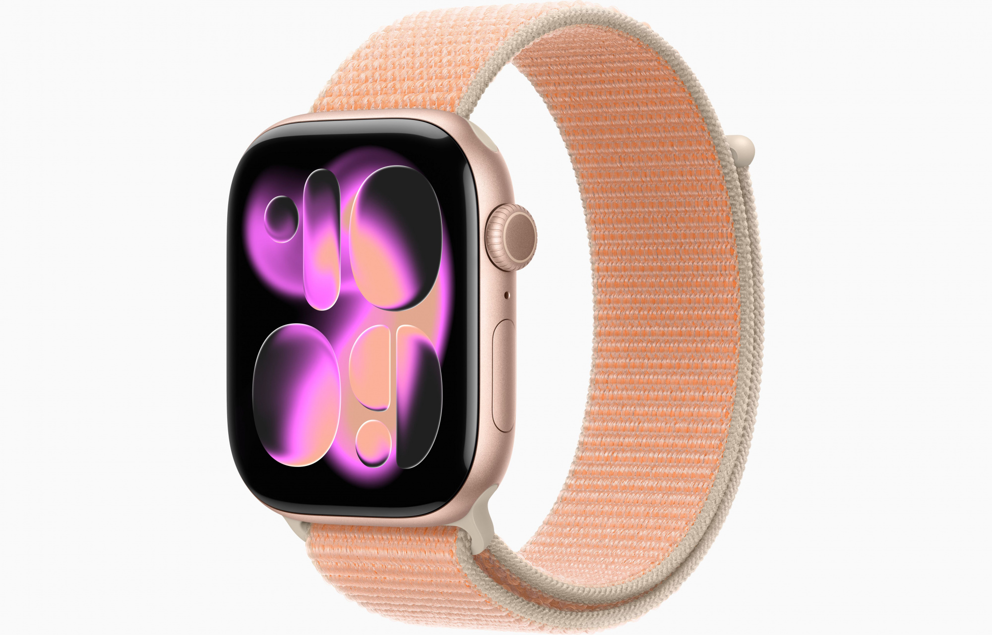 Apple Watch Series 11 (46mm, Rose Gold, Sport Loop, Cantaloupe, One Size)