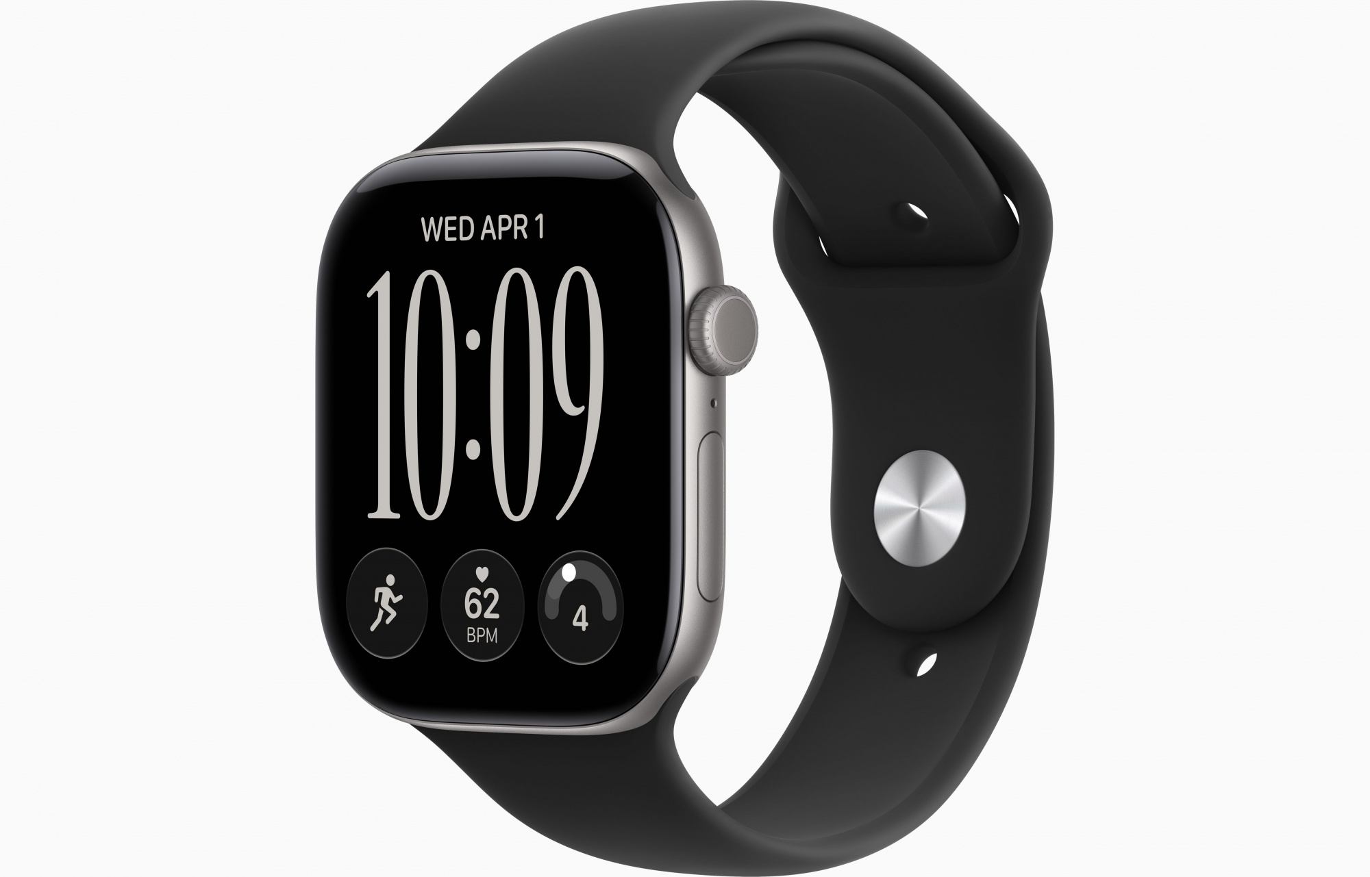 Apple Watch Series 12 (46mm, Space Gray, Sport Band, Black, S/M)