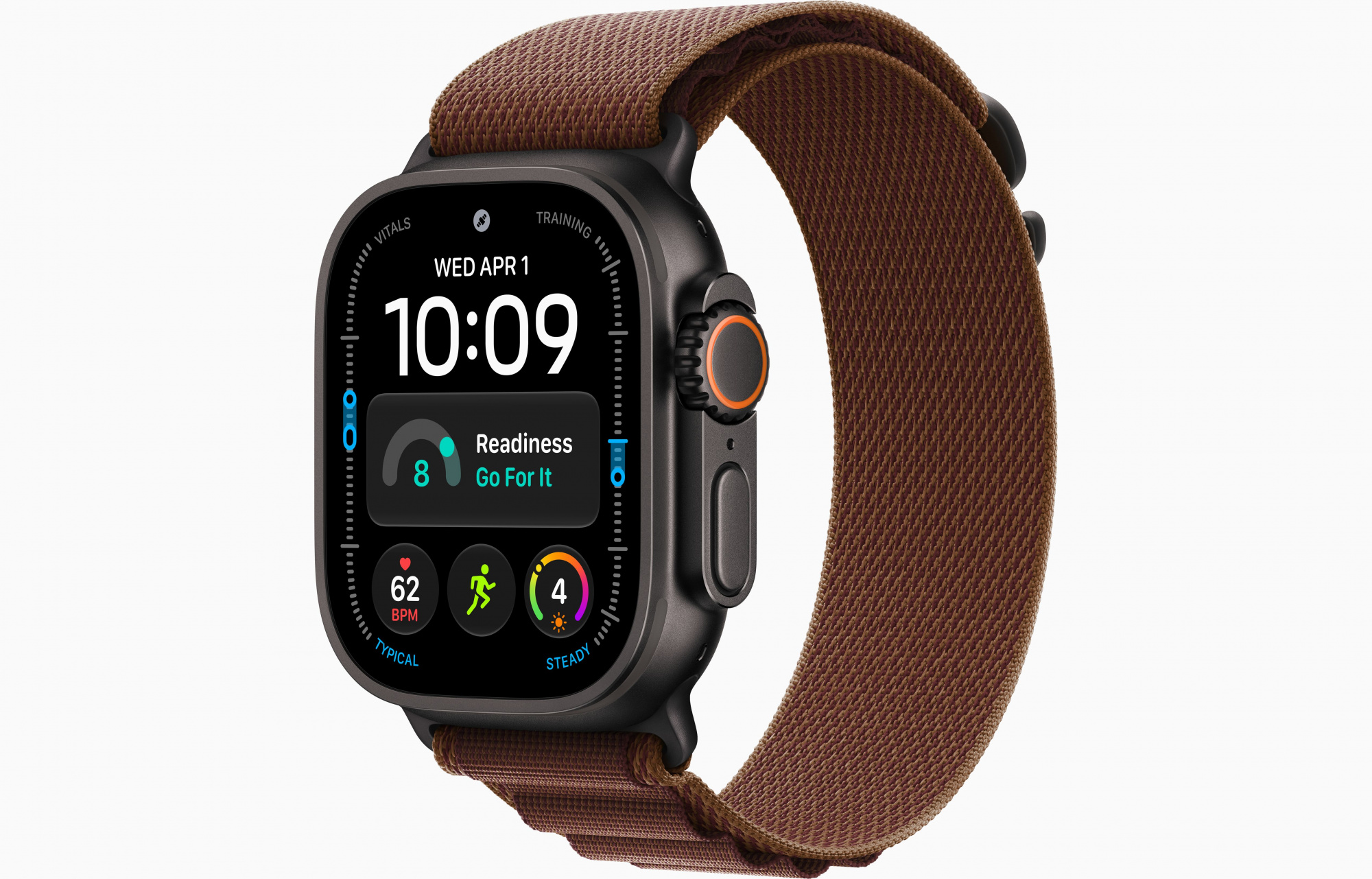 Apple Watch Ultra 4 (49mm, Black Titanium, Alpine Loop, Burgundy, M)