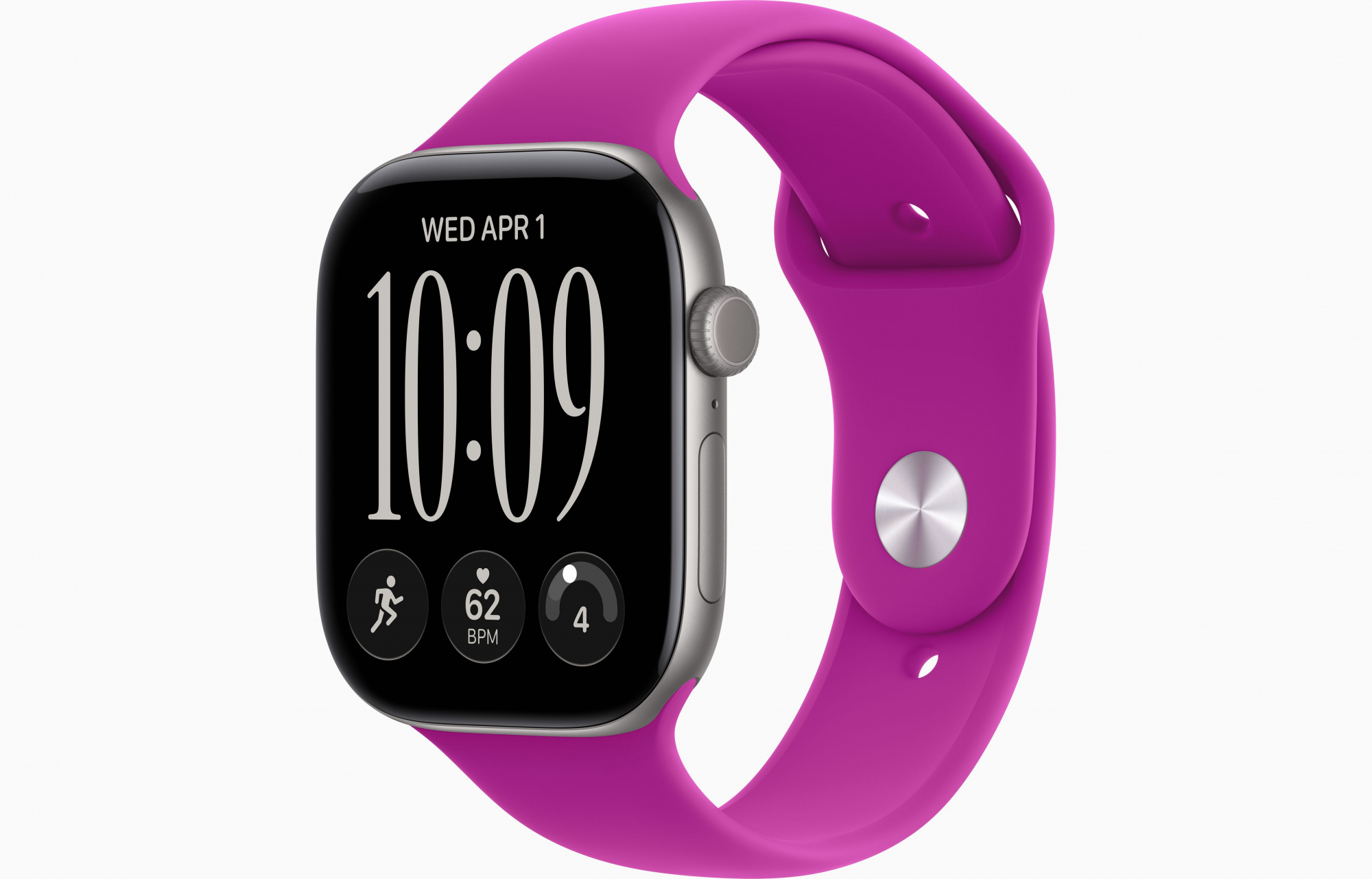 Apple Watch Series 12 (46mm, Space Gray, Sport Band, Magenta, S/M)