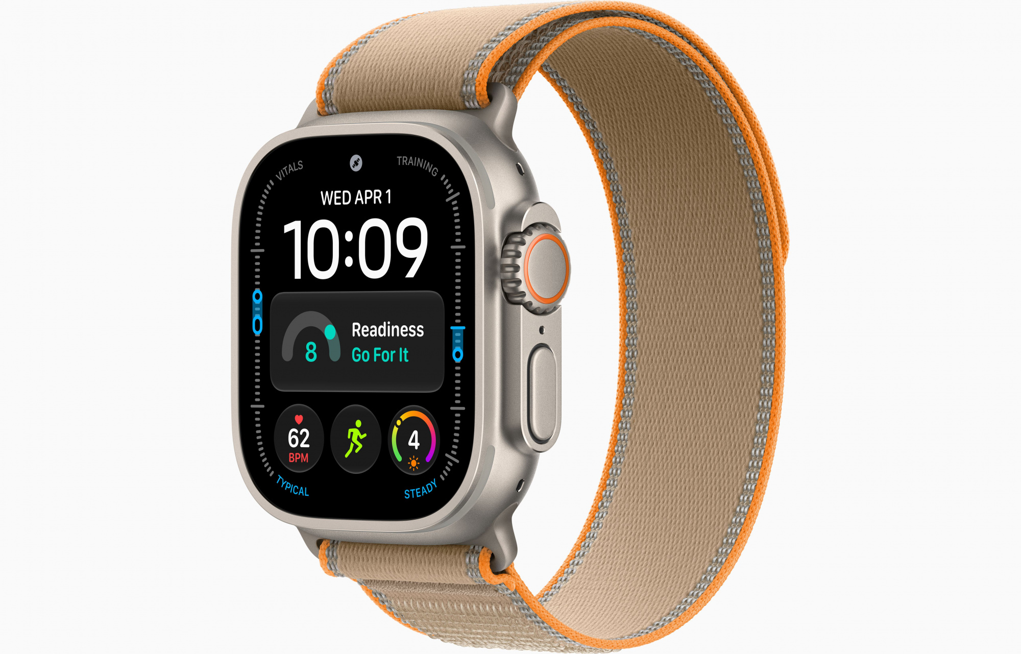 Apple Watch Ultra 4 (49mm, Natural Titanium, Trail Loop, Sand, M/L)
