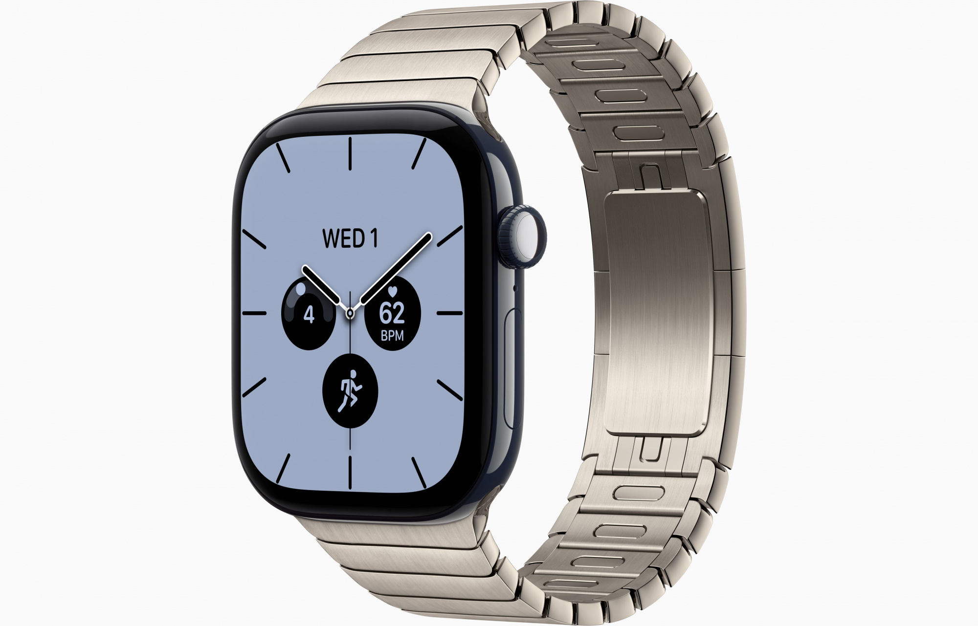 Apple Watch Series 12 (46mm, Night Blue, Link Bracelet, Natural, One Size)