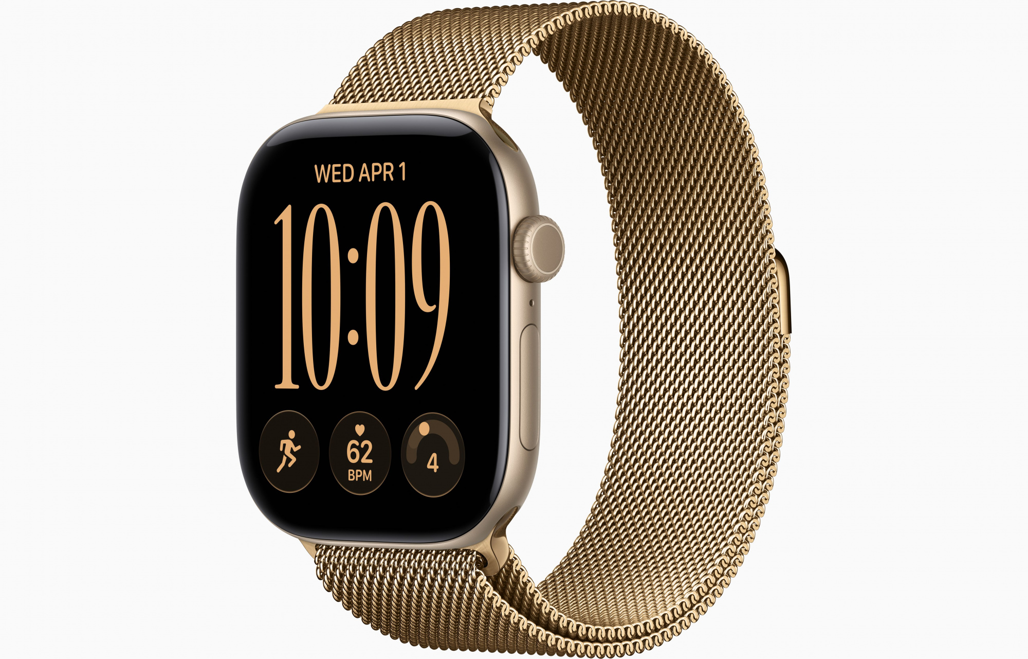 Apple Watch Series 12 (46mm, Light Gold, Milanese Loop, Radiant Gold, S/M)