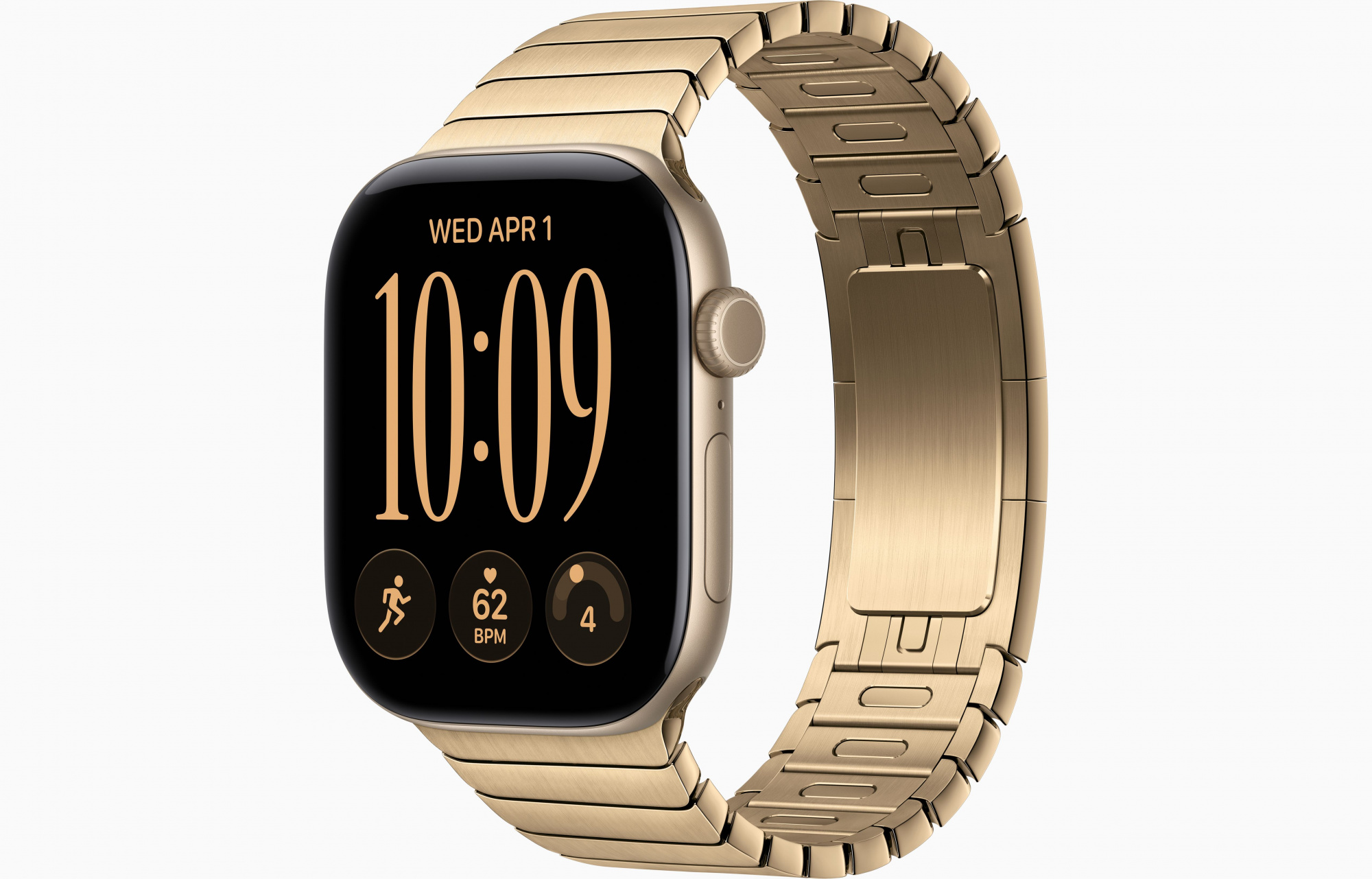 Apple Watch Series 12 (46mm, Light Gold, Link Bracelet, Radiant Gold, One Size)