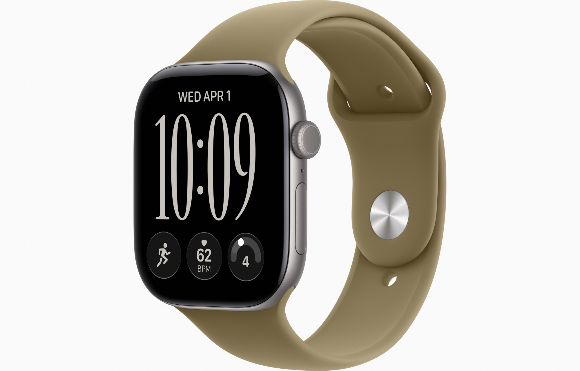 Apple Watch Series 12 (46mm, Space Gray, Sport Band, Olive, S/M)