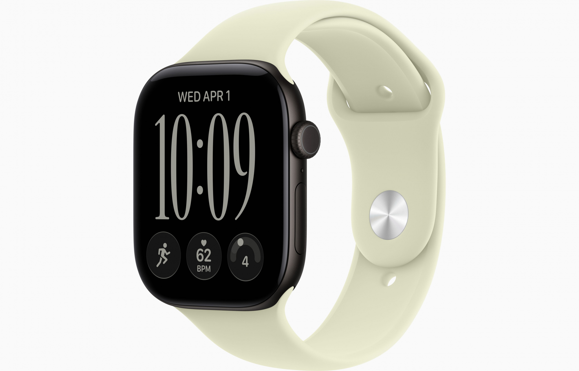 Apple Watch Series 12 (46mm, Black, Sport Band, Pale Succulent, M/L)