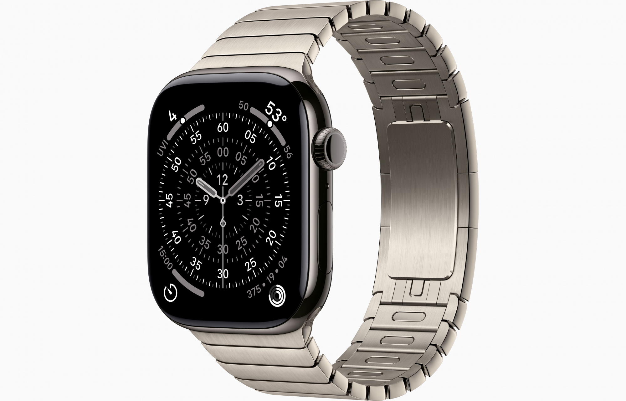 Apple Watch Series 11 (46mm, Slate Titanium, Link Bracelet, Natural, S/M)