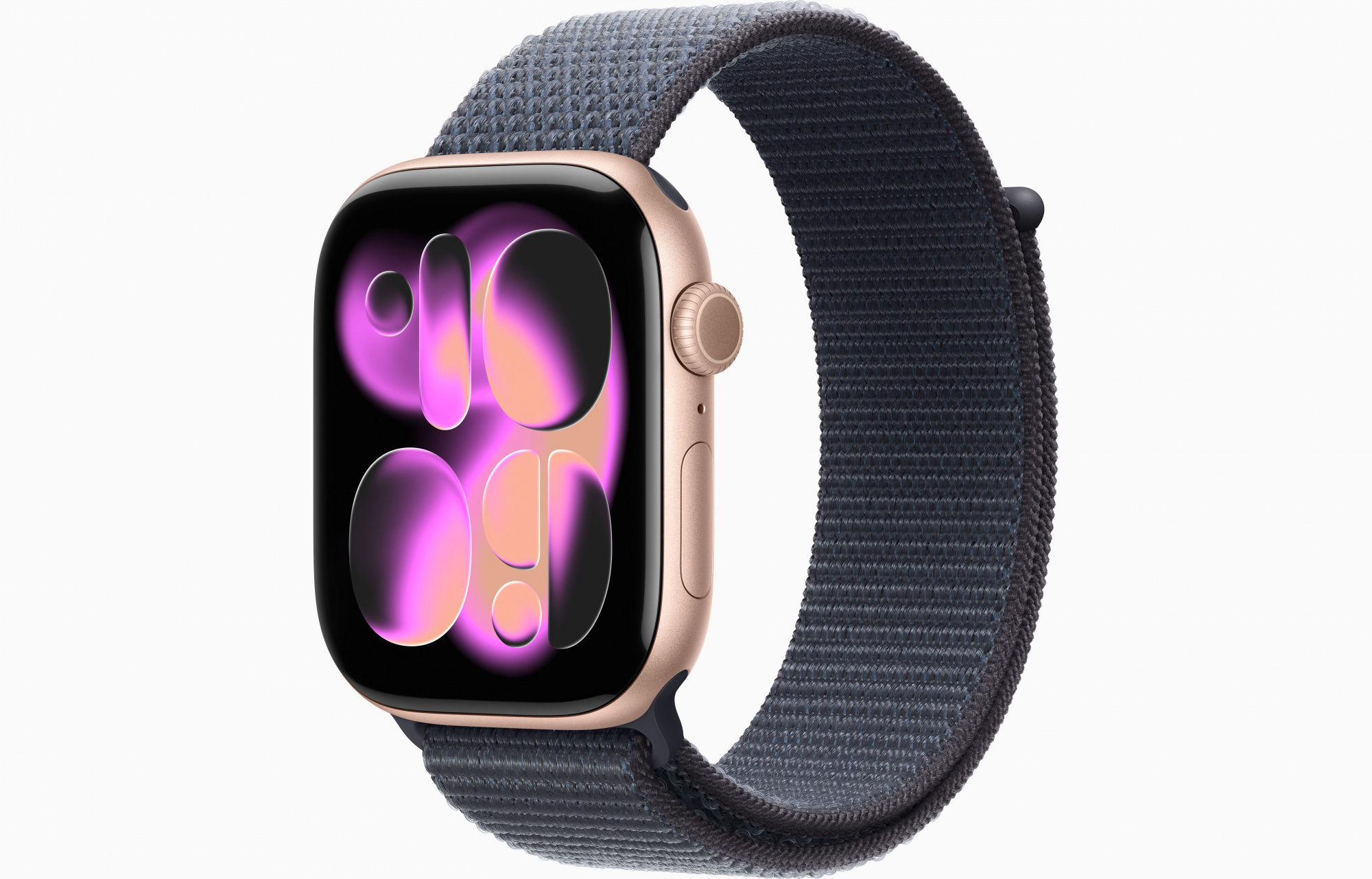 Apple Watch Series 11 (46mm, Rose Gold, Sport Loop, Anchor Blue, One Size)