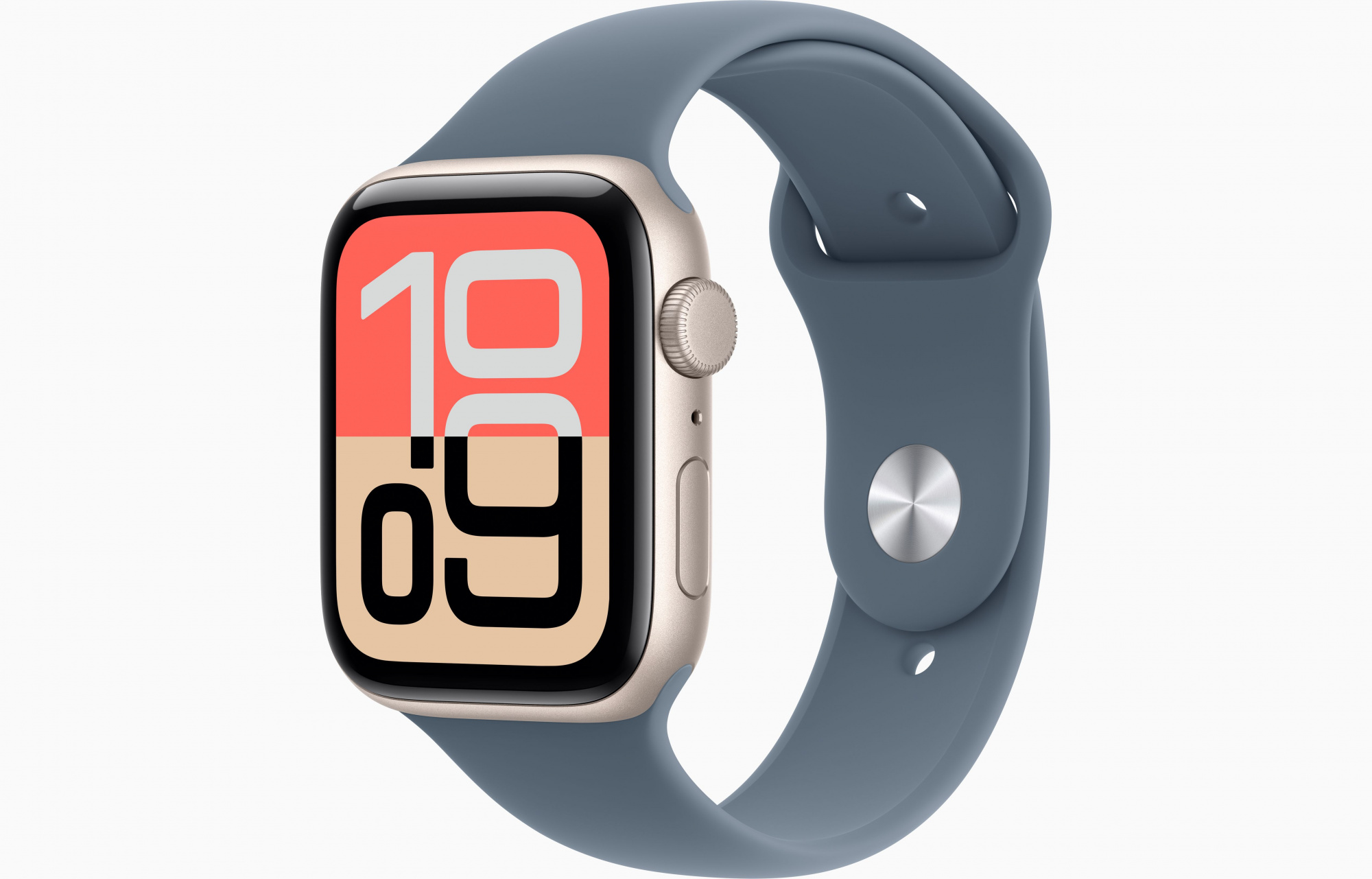 Apple Watch SE3  (44mm, Starlight, Sport Band, Anchor Blue, S/M)