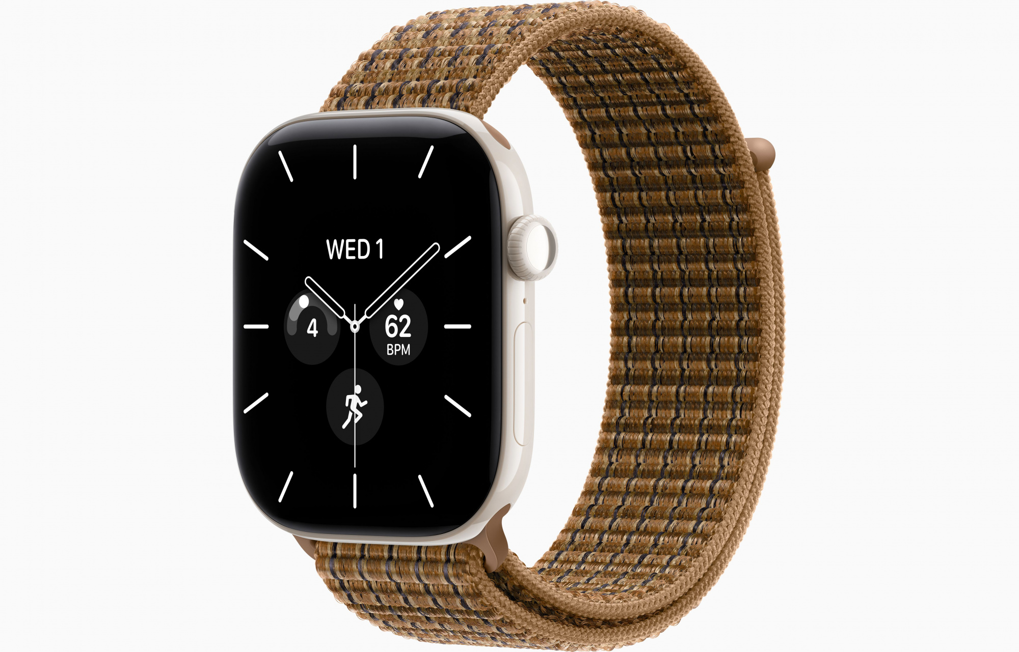 Apple Watch Series 12 (46mm, Pearl White, Sport Loop, Light Umber Plaid, One Size)
