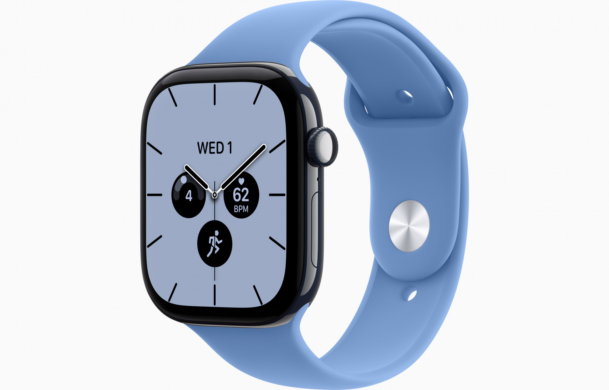 Apple Watch Series 12 (46mm, Night Blue, Sport Band, Wildflower Blue, S/M)