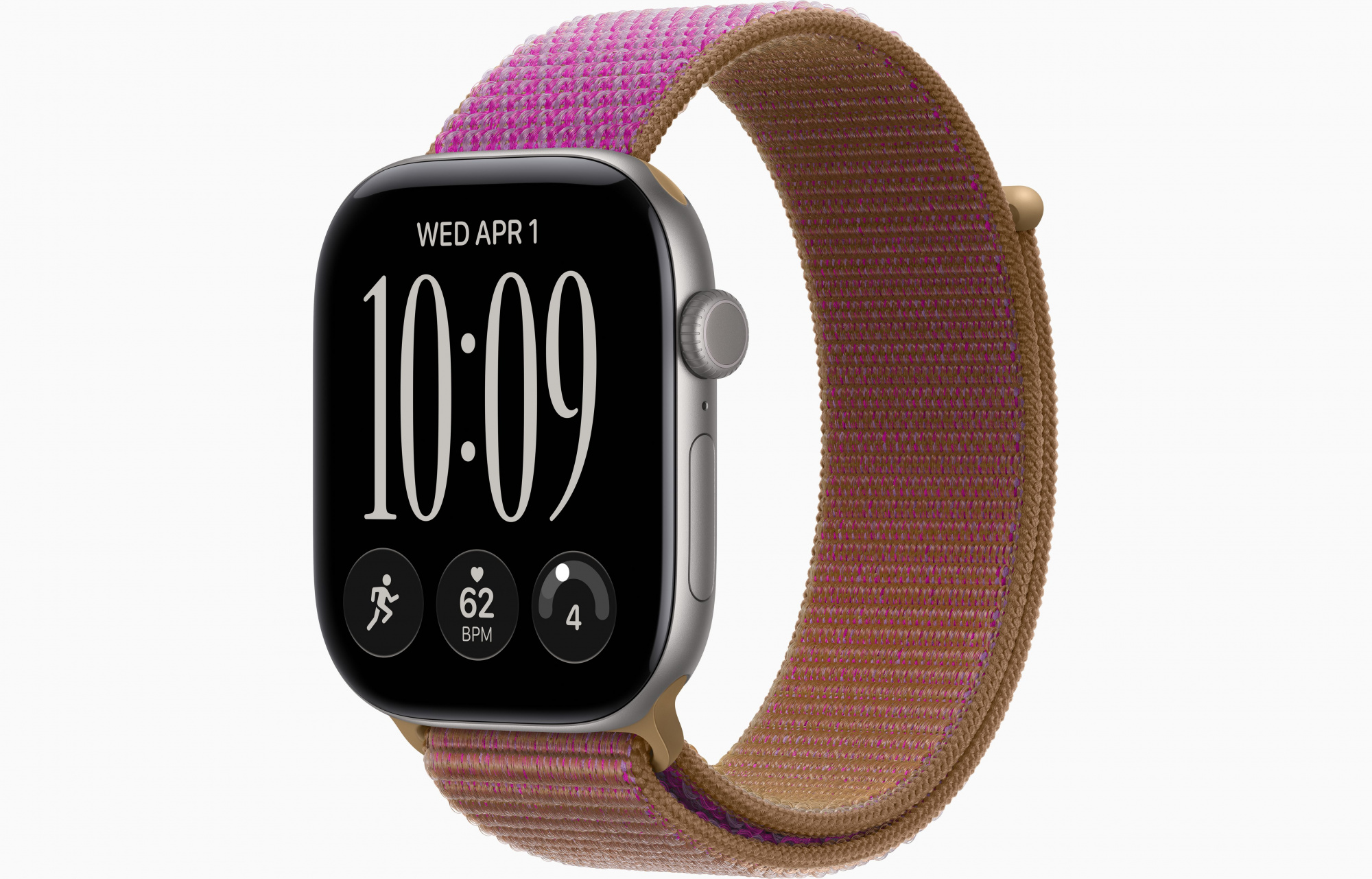 Apple Watch Series 12 (46mm, Space Gray, Sport Loop, Magenta, One Size)